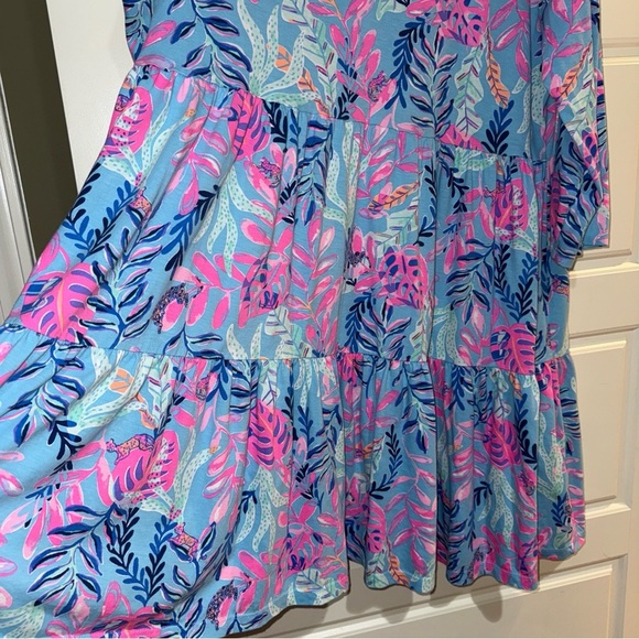 Lilly Pulitzer Multicolor Floral Long Sleeve Dress xxl my favorite spot pink - Picture 6 of 7